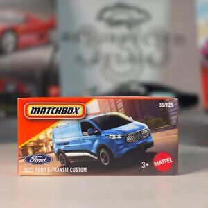 Matchbox 2026 2023 Ford E-Transit Custom Blue 36/125 PowerGrab NIB Licensed